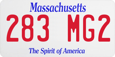 MA license plate 283MG2
