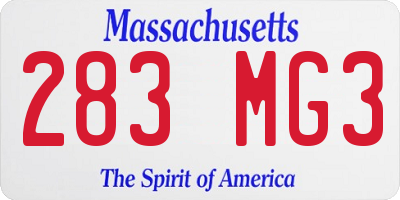 MA license plate 283MG3