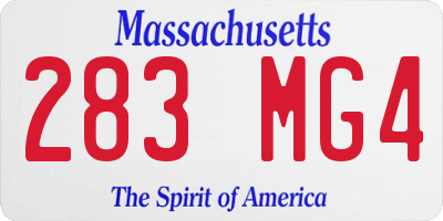 MA license plate 283MG4