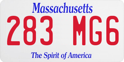 MA license plate 283MG6