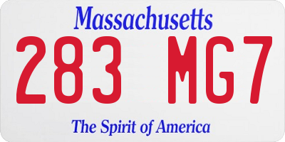 MA license plate 283MG7