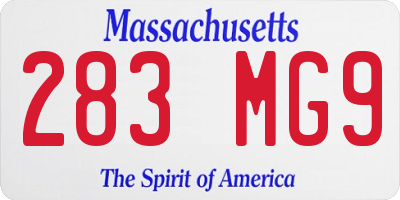 MA license plate 283MG9