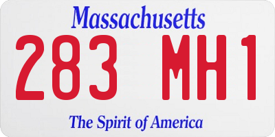MA license plate 283MH1