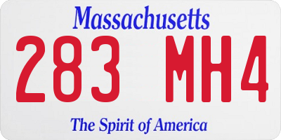 MA license plate 283MH4
