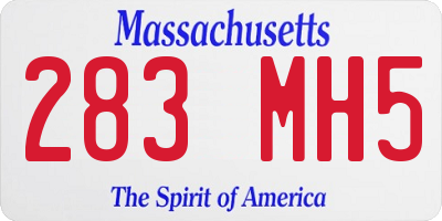 MA license plate 283MH5
