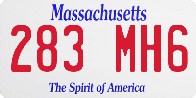 MA license plate 283MH6