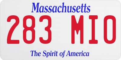 MA license plate 283MI0
