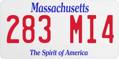 MA license plate 283MI4