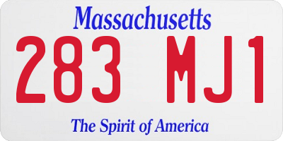 MA license plate 283MJ1