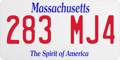 MA license plate 283MJ4