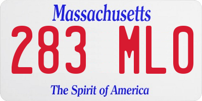 MA license plate 283ML0