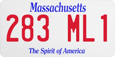 MA license plate 283ML1