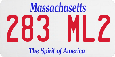 MA license plate 283ML2