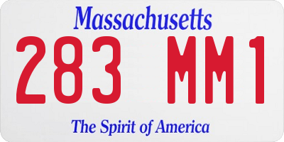 MA license plate 283MM1