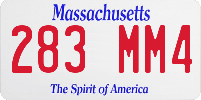MA license plate 283MM4