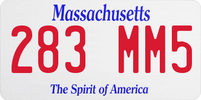 MA license plate 283MM5
