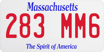 MA license plate 283MM6
