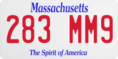 MA license plate 283MM9