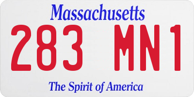 MA license plate 283MN1