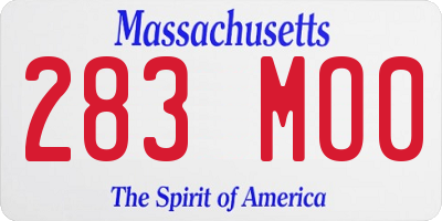 MA license plate 283MO0
