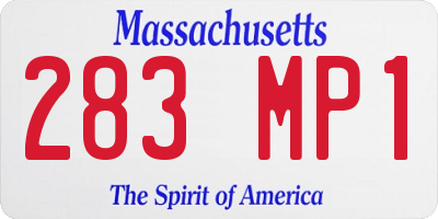 MA license plate 283MP1