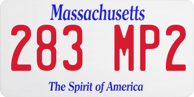 MA license plate 283MP2