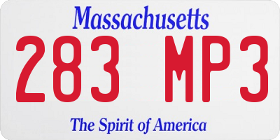 MA license plate 283MP3