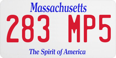 MA license plate 283MP5