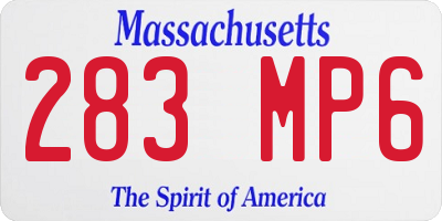 MA license plate 283MP6