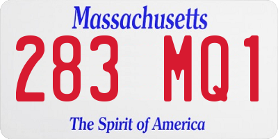 MA license plate 283MQ1
