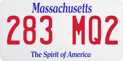 MA license plate 283MQ2