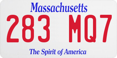 MA license plate 283MQ7