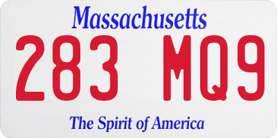 MA license plate 283MQ9