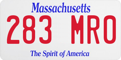 MA license plate 283MR0