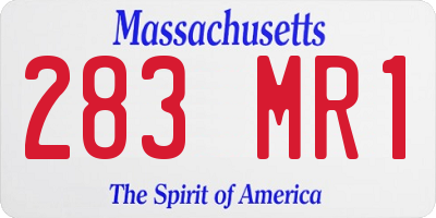 MA license plate 283MR1
