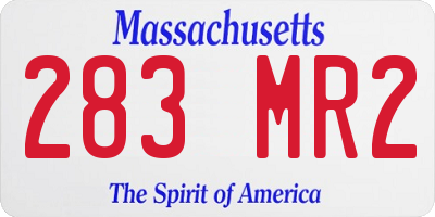 MA license plate 283MR2