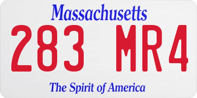 MA license plate 283MR4