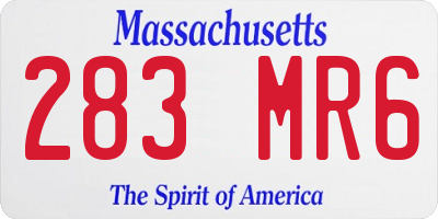MA license plate 283MR6