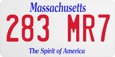 MA license plate 283MR7
