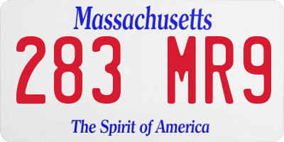 MA license plate 283MR9