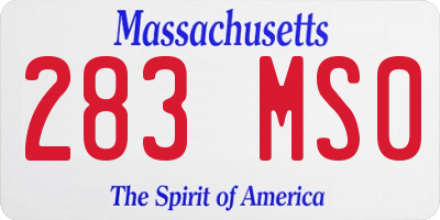 MA license plate 283MS0