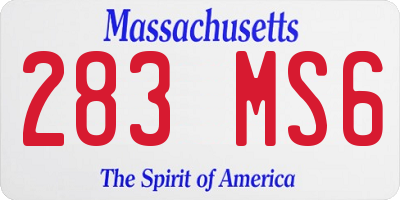 MA license plate 283MS6