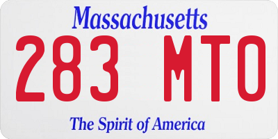 MA license plate 283MT0