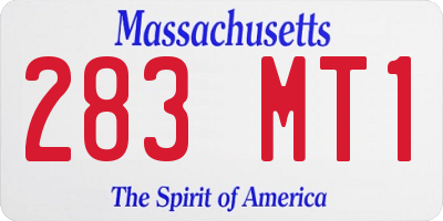 MA license plate 283MT1