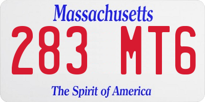 MA license plate 283MT6