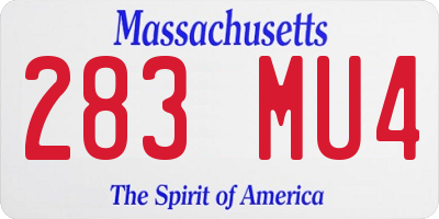 MA license plate 283MU4