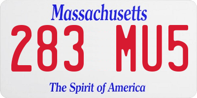 MA license plate 283MU5