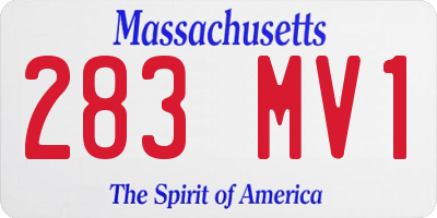 MA license plate 283MV1