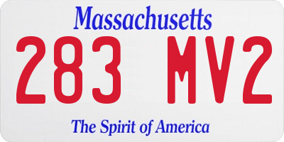 MA license plate 283MV2