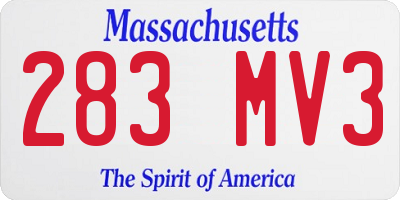 MA license plate 283MV3